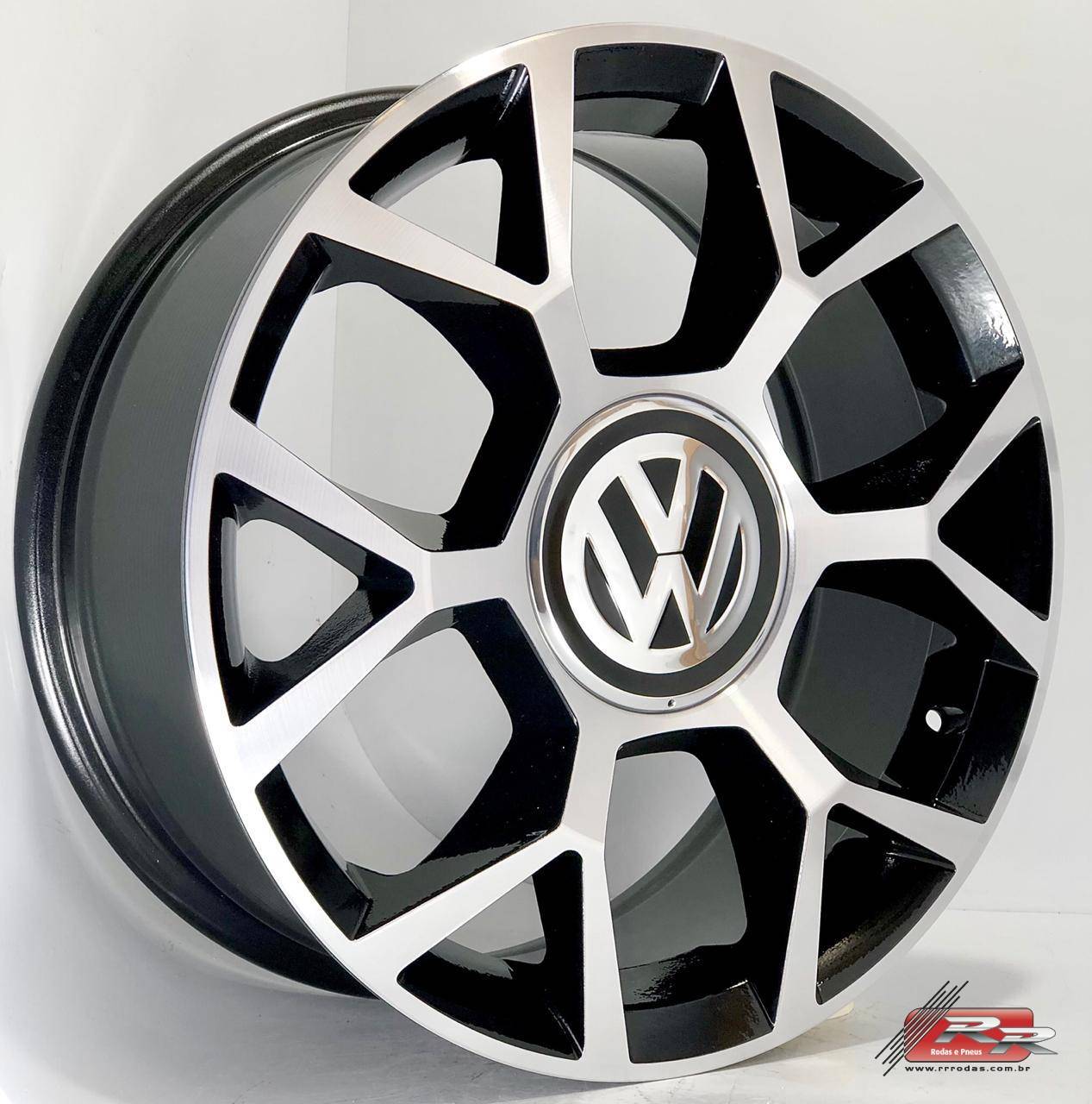 JOGO DE RODA VW UP REPLICA BRW 970 15x6 DIAMANTADO PRETO 4X100 ET 40