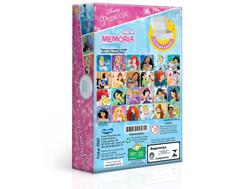 Jogo de Memória Princesas Disney - Toyster 2562 - Noy Brinquedos