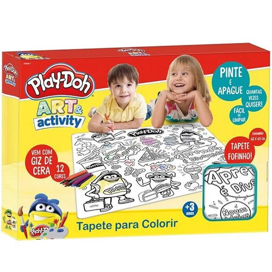 Play Doh Tapete Para Colorir C/ Giz De Cera - Fun F0054-4 - Noy Brinquedos