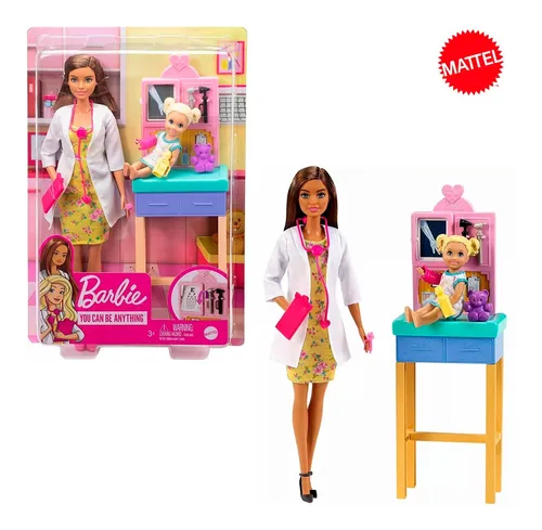 Barbie profissoes conjunto pediatra negra