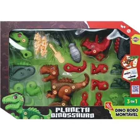 Blocos de Montar Dinossauro Brinquedo Infantil Clic E Lig