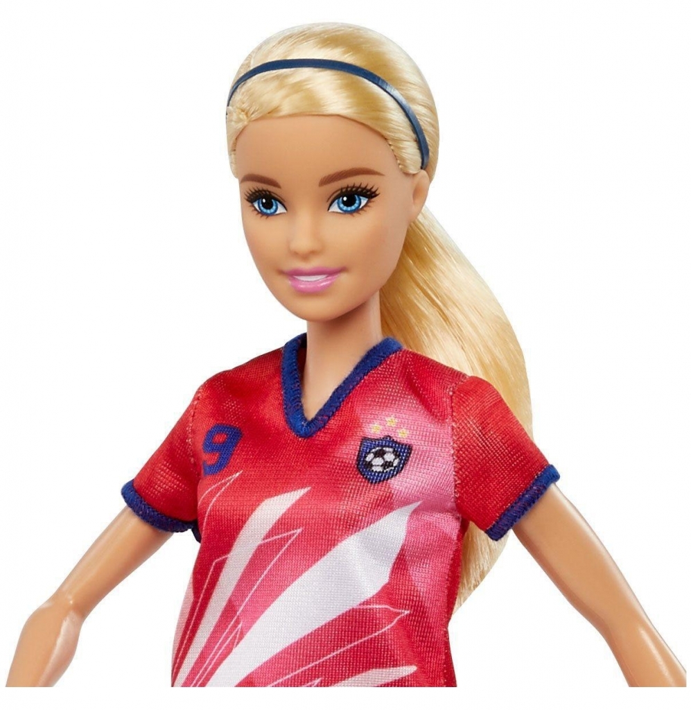 Loira Camiseta Vermelha Jogadora De Futebol Barbie - Mattel - Noy Brinquedos