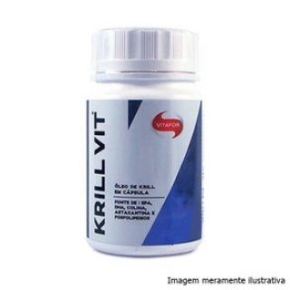 Krill Vit (Óleo de Krill) - Fonte de EPA, DHA, Colina, Astaxantina e Fosfolipídeos (60 Cápsulas) - Vitafor