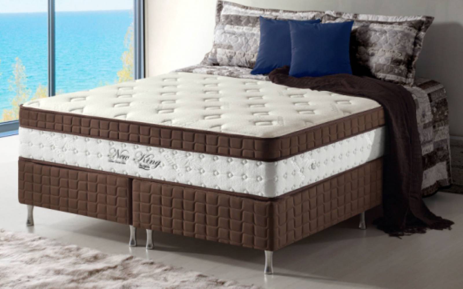 Conjunto Cama Box New King Anjos Colchões