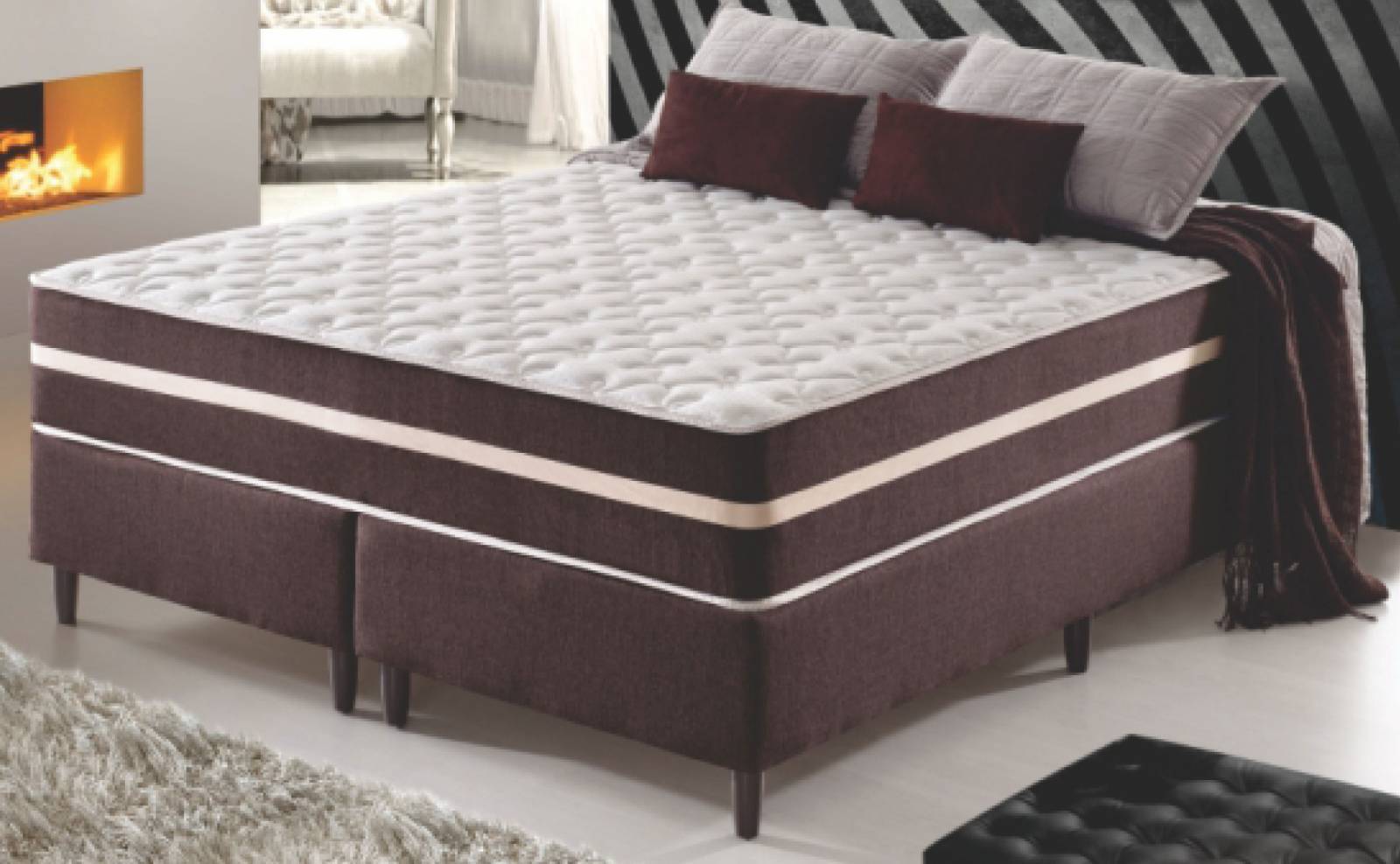 Conjunto Cama Box Classic Superlastic Anjos Colchões