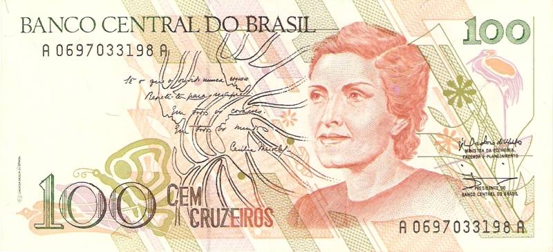 Catálogo Vieira Nº 214 - 100 Cruzeiros  (Cecília Meirelles)