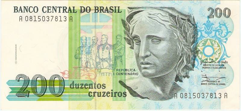 Catálogo Vieira Nº 215 - 200 Cruzeiros  (Efígie da República)