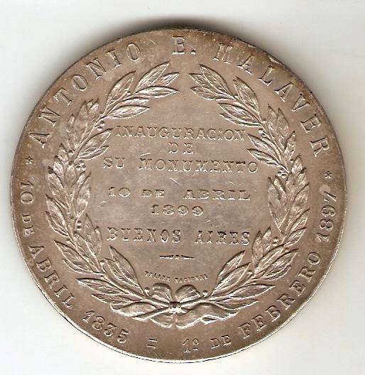 Medalha Comemorativa a Inauguração do Monumento de Antonio E. Malaver
