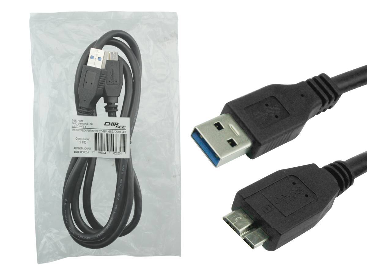 Cabo USB 3.0 1,2 metros p/ S5 NOTE 3 - CHIP SCE