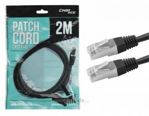 Cabo Patch Cord Cat6 FTP 2 metros Preto - CHIPSCE