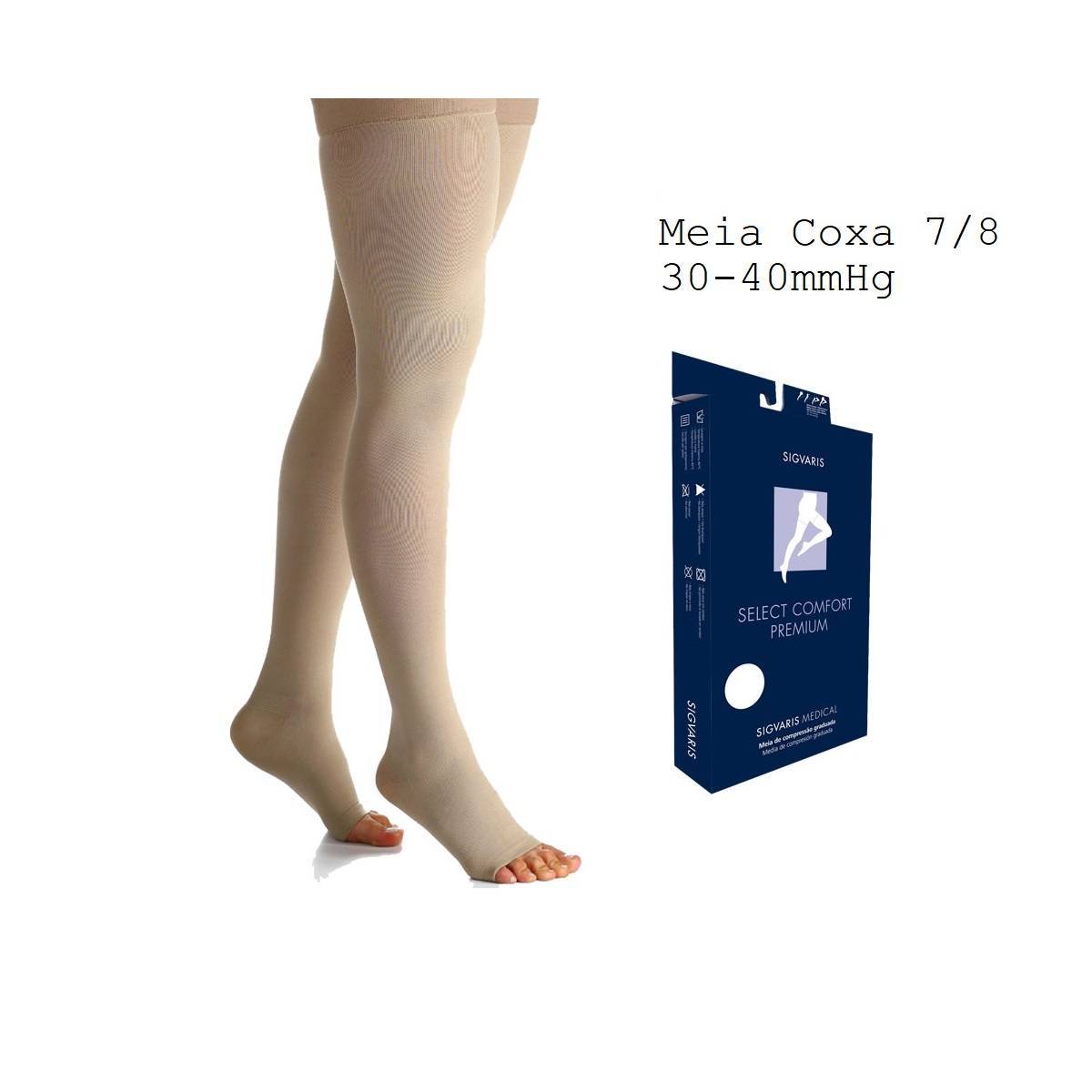 Meia Sigvaris Select Comfort Premium Meia Coxa 7/8 30-40mmhg