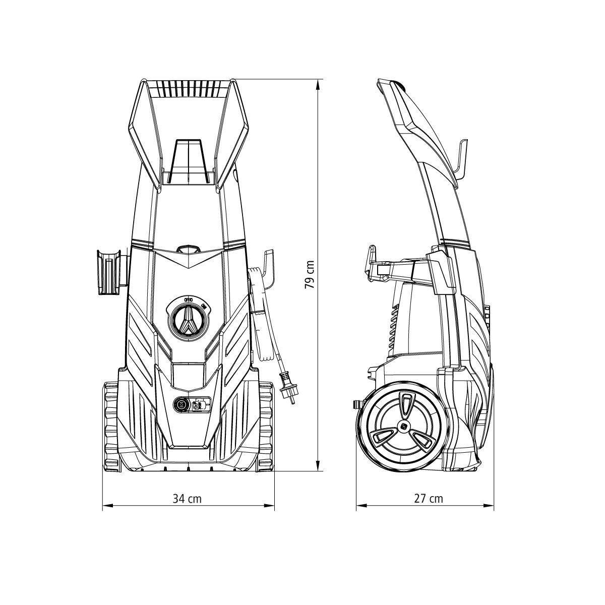 Lavadora de Alta Pressão 1800W Tramontina Mangueira Alta Pressão 5m  Jato Regulável 1900 psi 127V