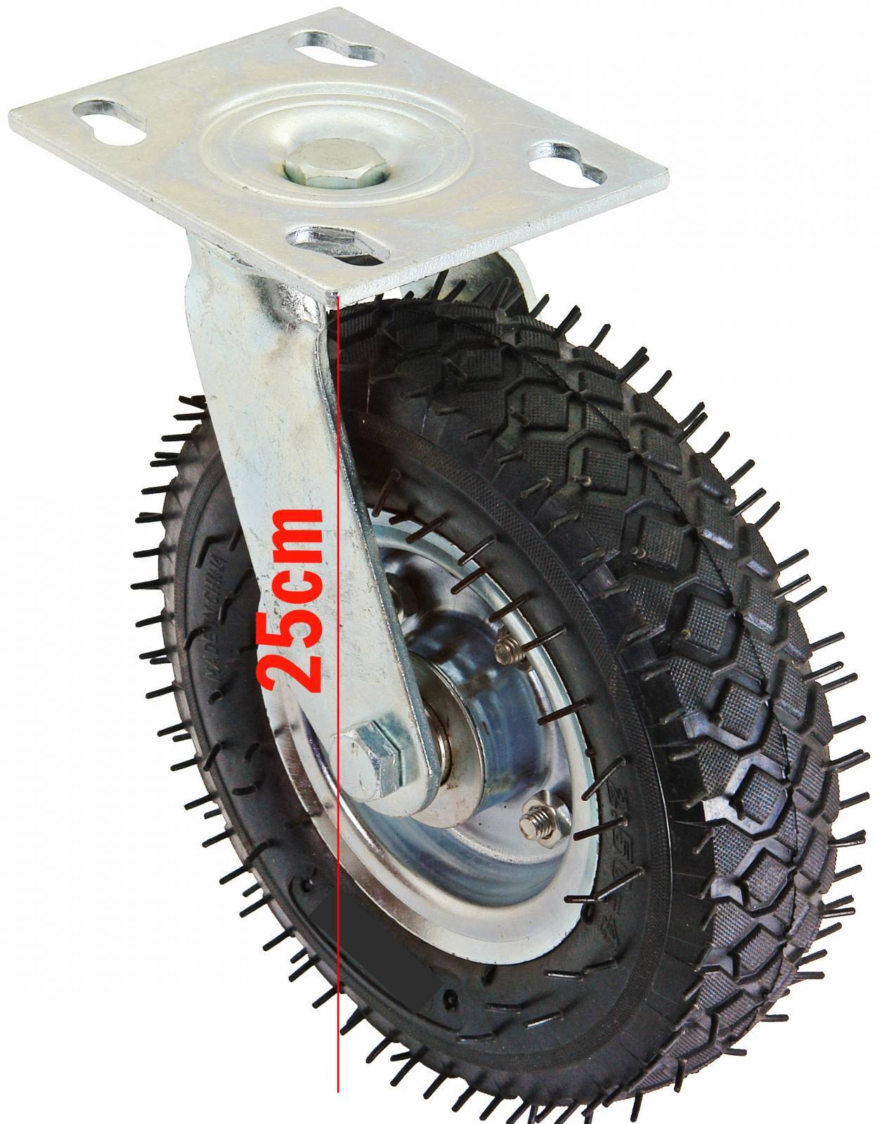 Rodízio pneumático giratório com pneu 2.50-4