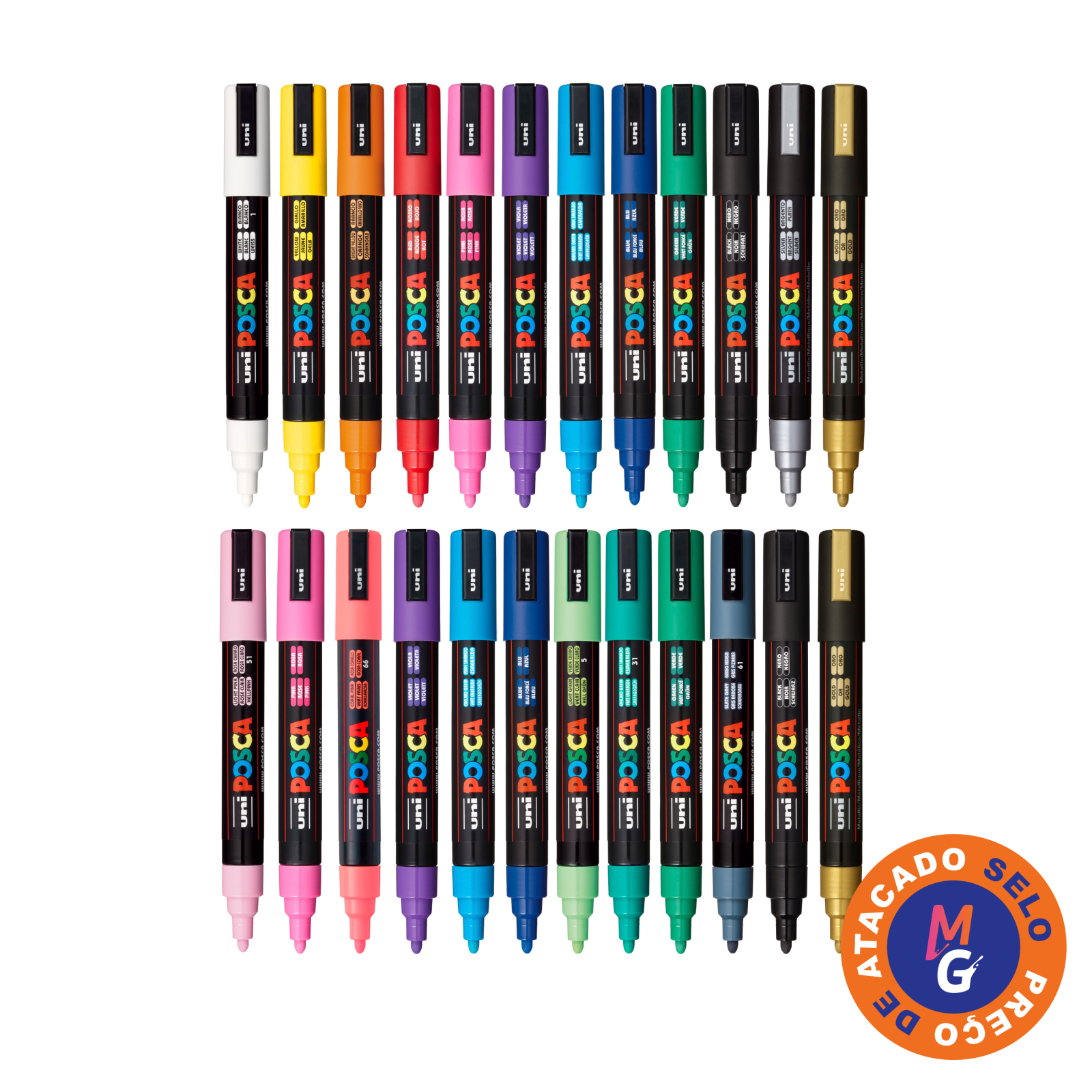 Caixa com 12 canetas posca 1M (cores a sua escolha) - Mundo Graffiti