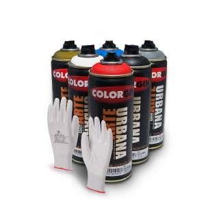 Kit Tinta Spray para Pintura com 6 latas + luva