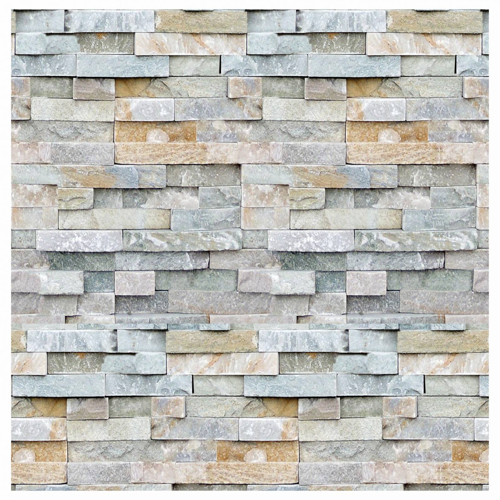 Papel De Parede Adesivo Muro De Pedras Tons Naturais 9mx50cm