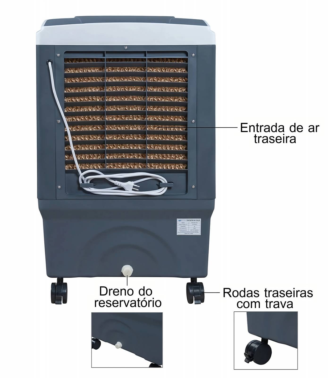 Climatizador Evaporativo Portátil 30 Litros 180w 127V