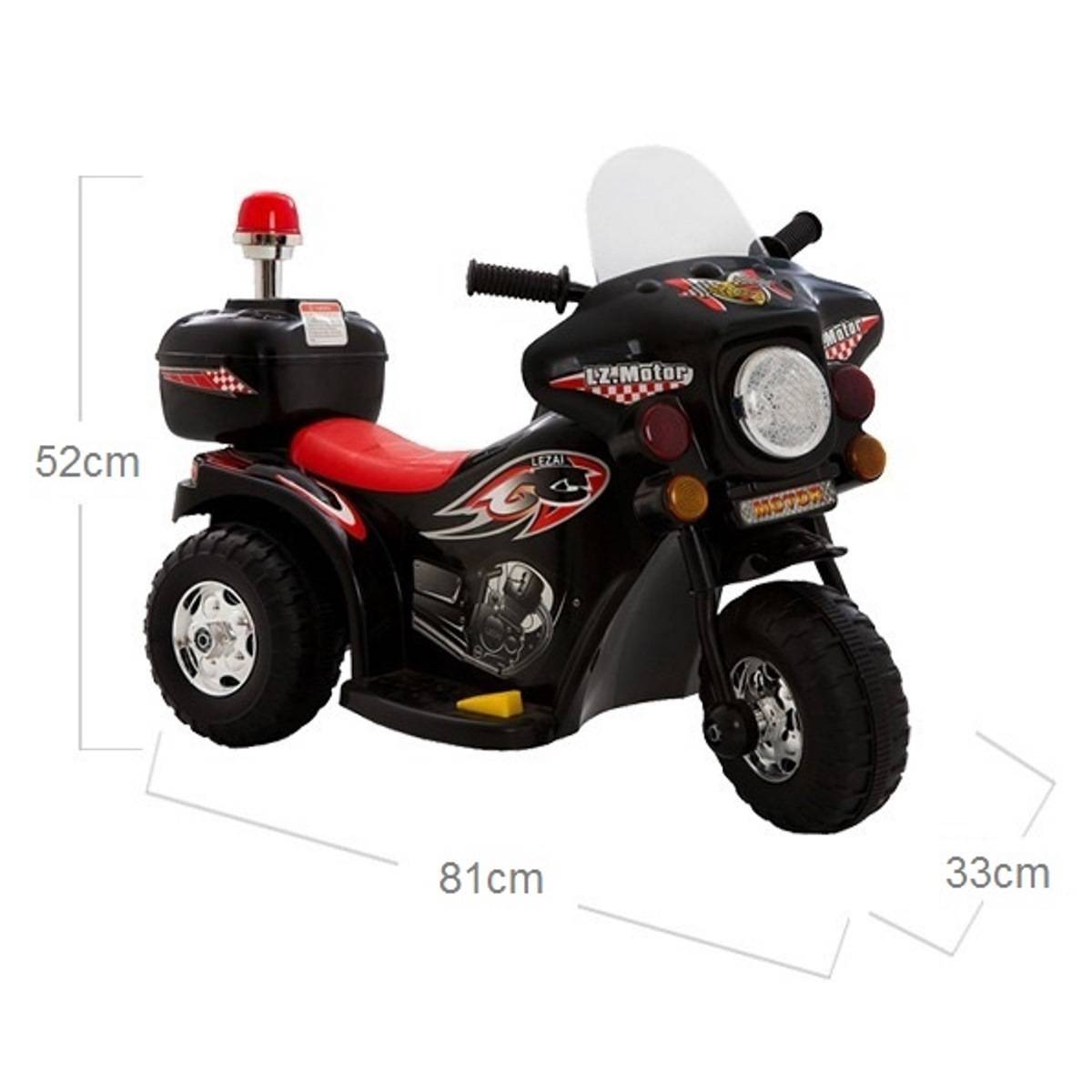 Mini Moto Elétrica Infantil Vermelha Triciclo Para Crianças - LCG