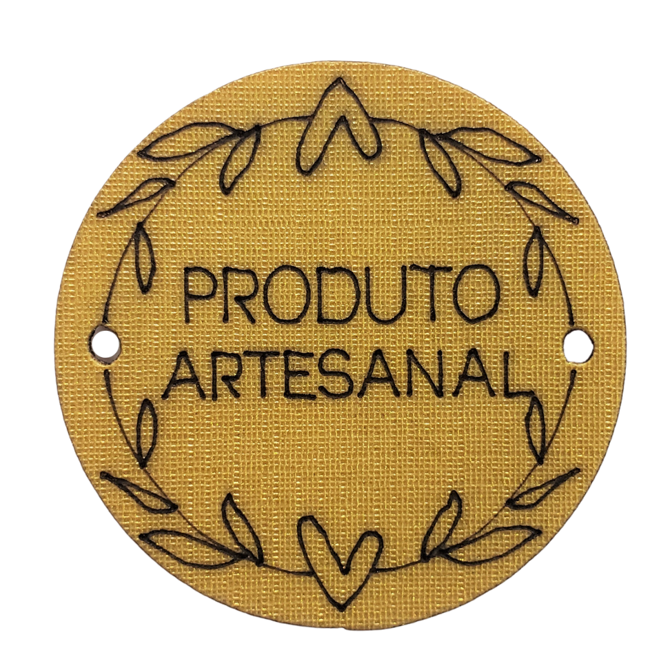 Etiqueta Redonda Arabesco Coração - Produto Artesanal - Armarinhos Nodari