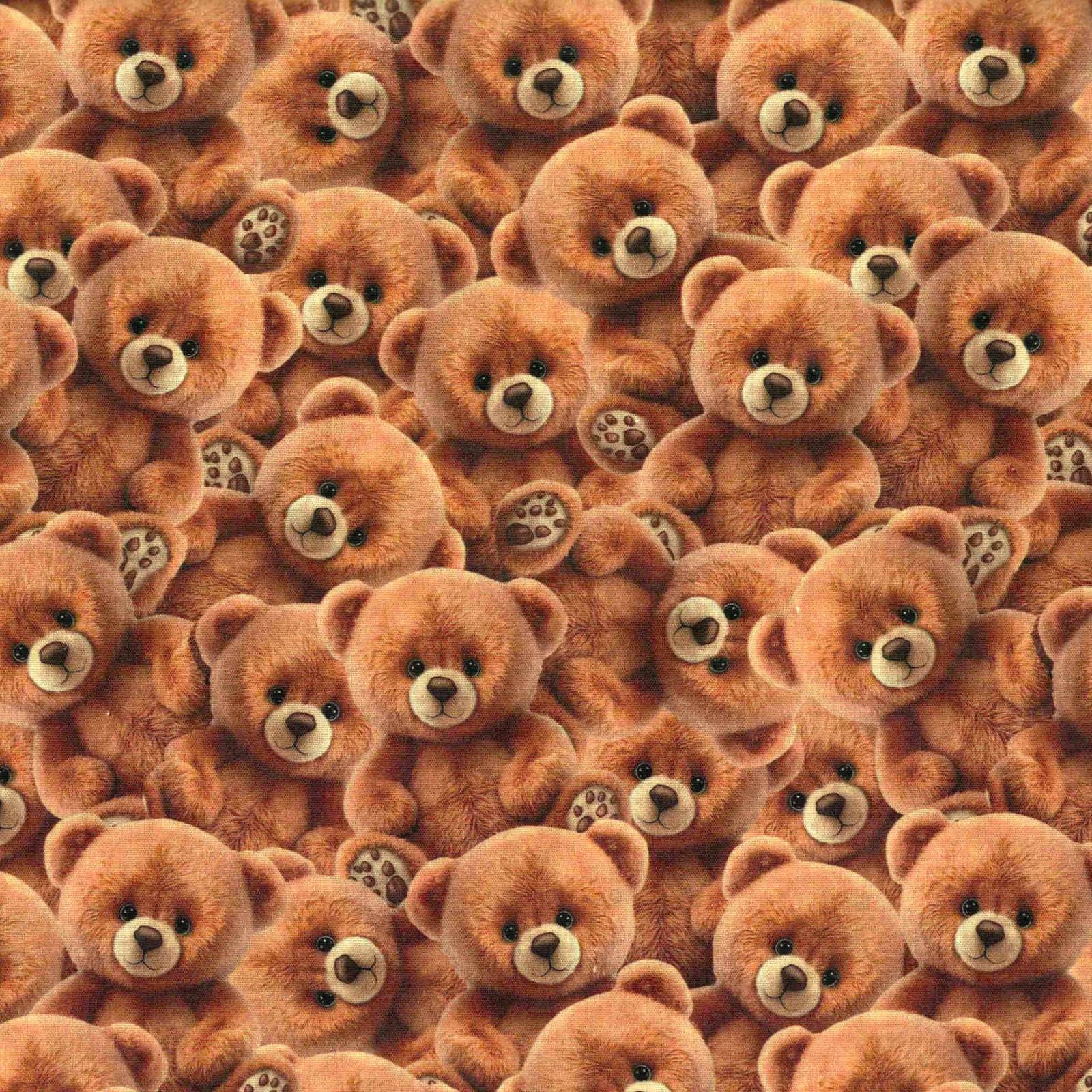 Tricoline Digital Estampado Urso Teddy Brown - Ref. 250134 - Armarinhos  Nodari