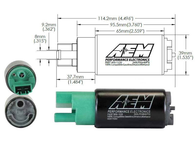 BOMBA DE COMBUSTÍVEL ELÉTRICA AEM 340LPH 50-1200