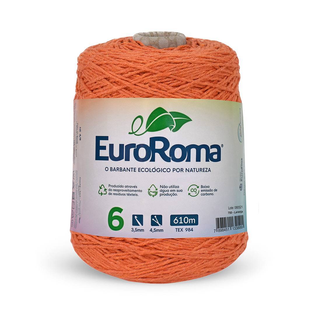 Barbante 6 cor 750 - Laranja - Euroroma