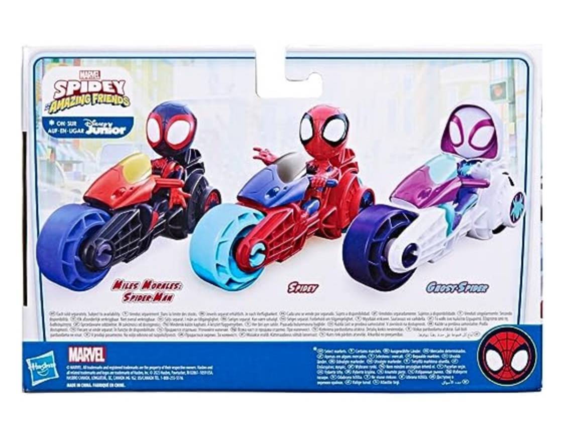 Boneco Homem Aranha com Moto Spidey Friends - Hasbro