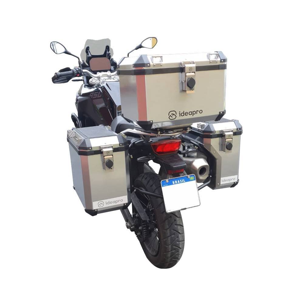 Kit de Malas Laterais Envolventes 34/42 Litros + Top Case 42 Litros para BMW F750GS / F850GS