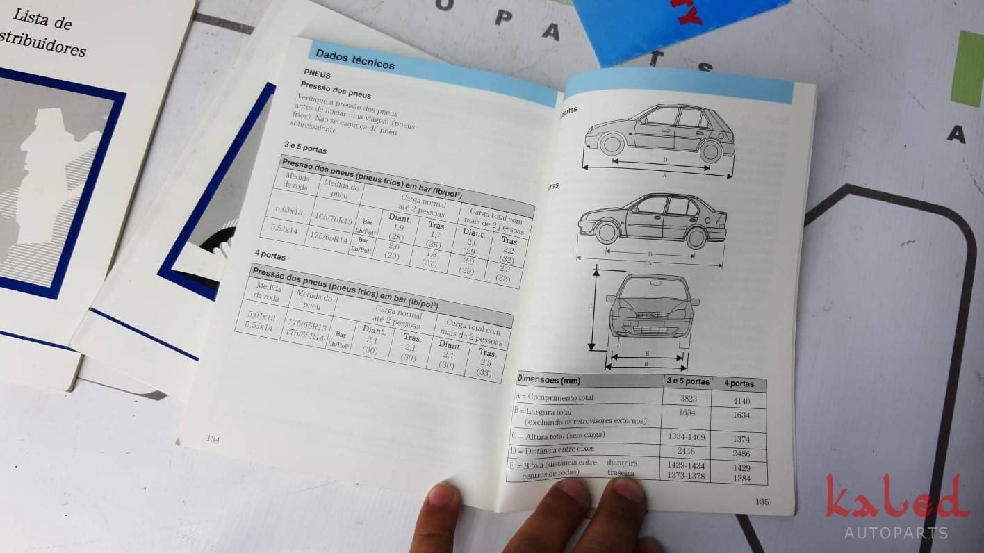 Conjunto Kit manual do proprietário Ford Fiesta Courier antigo