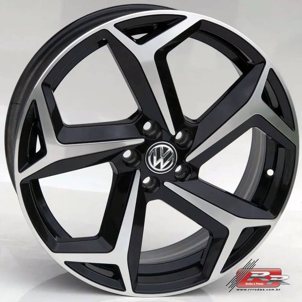 JOGO DE RODA POLO R LINE REPLICA KR S X DIAMANTADO PRETO X ET RR Rodas