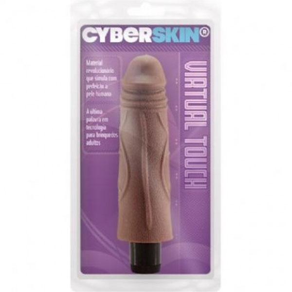 Pênis Cyber Skin Com Vibrador sem Escroto 16x4cm Cor Moreno