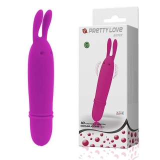 Vibrador de Silicone Mini Orelhas Coelho 12 x 2,5 cm LILÁS