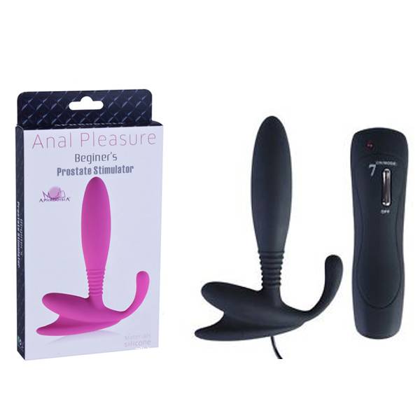 Estimulador de Próstata Preto Com Vibrador 7 Vel. Prostate Estimulator Aphrodisia