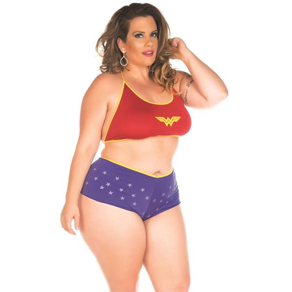 Fantasia Erótica Mulher Maravilha Super Herói Plus Size
