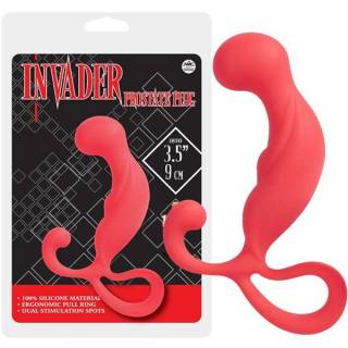 Massageador De Próstata Em Silicone Invader Vermelho